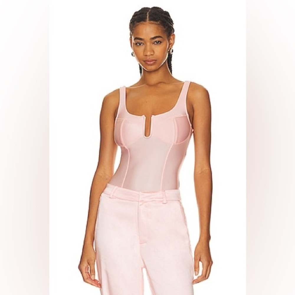 Sculpted Pink Tank Bodysuit - Women's Slim Fit